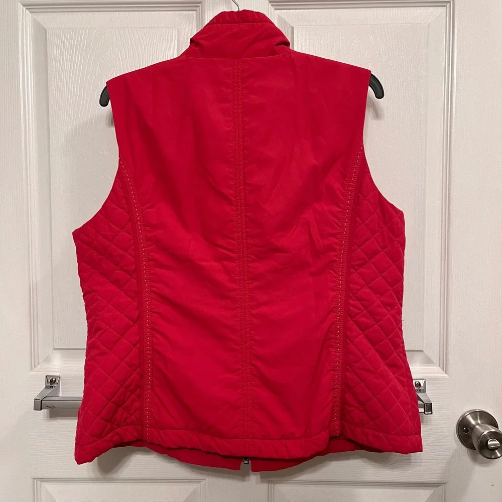 Coldwater Creek Womens Pink Quilted Puffer Vest Full Zip Size L 14-16 Lightweigh